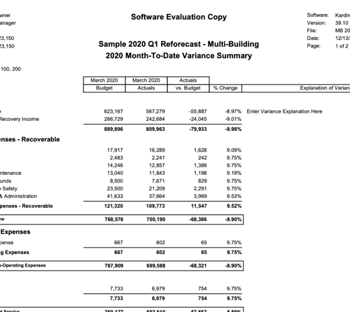 02-MTD Variance Summary