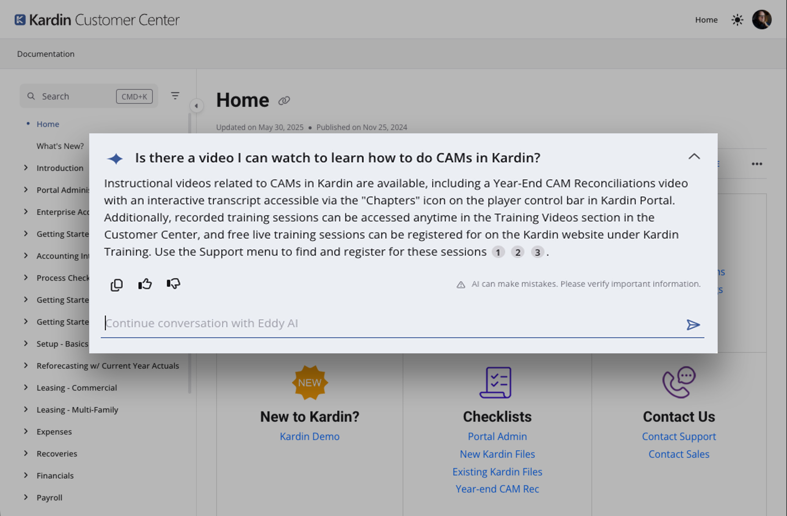 Kardin Customer Center knowledge base
