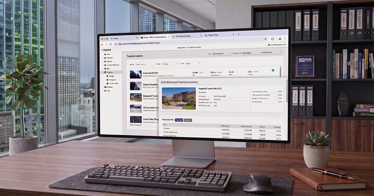 Kardin Portal Property Explorer dashboard on monitor