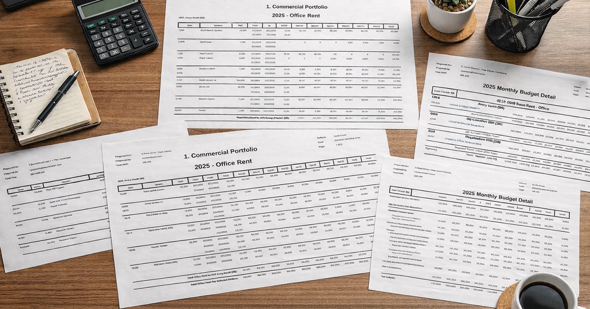 Kardin budget reports on desk